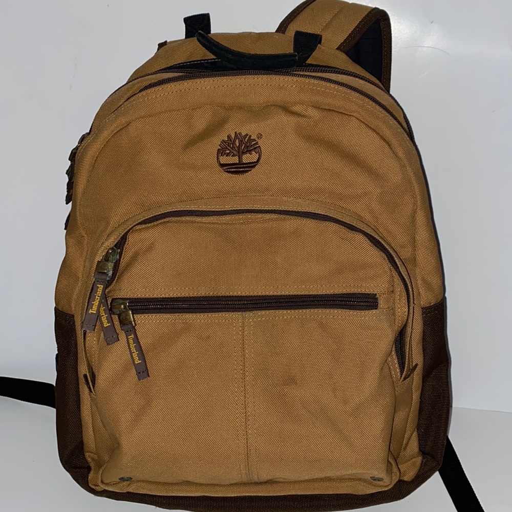 TIMBERLAND large canvas backpack school camping travel bag multi zip section